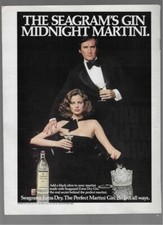 Seagram's Gin Midnight Martini 1978 Vintage Alcohol Liquor Spirits Print Ad