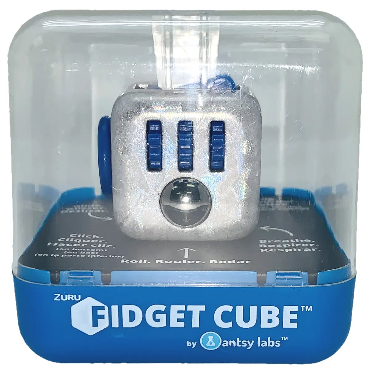 Zuru Fidget Cube by Antsy Labs Hologram Therapuetic Relax Series 3 Silver  Blue