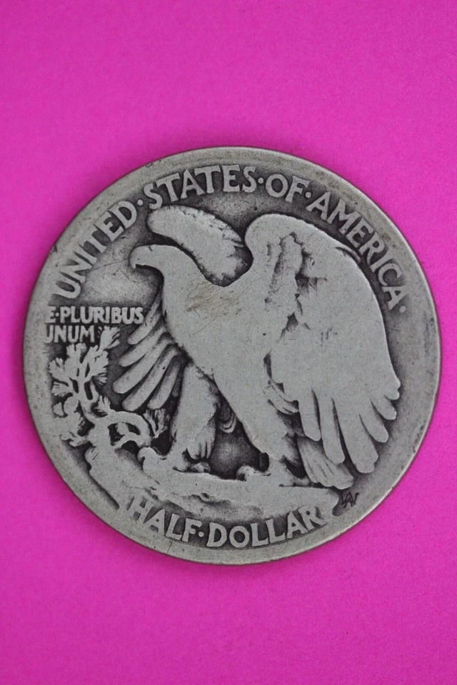 1916 S Walking Liberty Silver Half Dollar Guaranteed Authentic Genuine Coin 1509 - Image 2 of 3