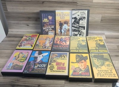 Lot Of Vintage Tim McCoy Wester Vhs Tapes Clamshell 13 Movies Vintage Westerns