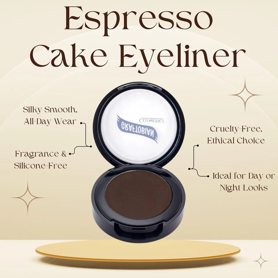 Espresso Brown Cake Eyeliner, Long-Lasting, Water-Activated Pressed Powder, V... - Image 4 of 4
