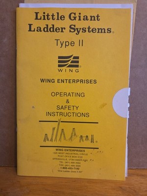 Vintage Operating and Safety Instructions Type 2  Little Giant Ladder 1991