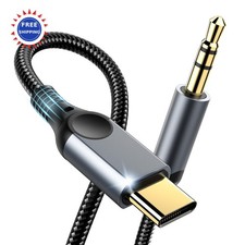 Aux to USB C Audio Cable 4FT Type 3.5mm Cord Compatible with iPhone Hi-Fi Jack