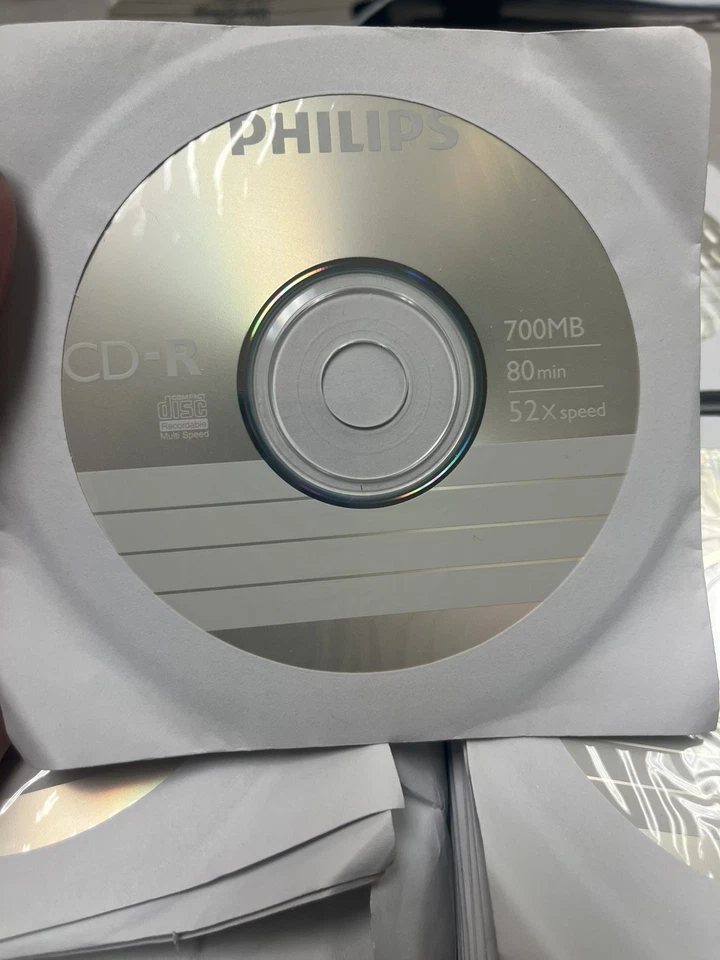 PHILIPS 85 pack CD-R CD 52X 700MB 80min Blank Disc in Sleeves NEW - Image 2 of 3