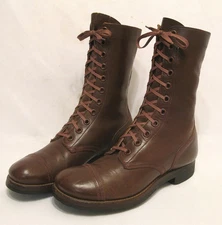 Korean War US Army M1948 Russet Brown Combat Boots 8.5 D Original 1951 NEAR MINT