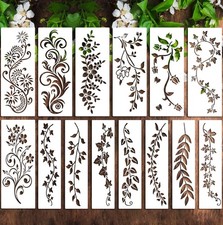 14Pcs Vine Leaf Stencils Flower Painting Leaves Creamy-white
