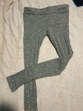 Gray Ankle Leggings Cotton Knit Women's Small Elastic Waist Stretch