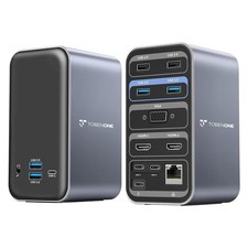 Docking Station Dual 4K HDMI 4.7in USB C MacBook Pro UDS009 Grey Monitor Display