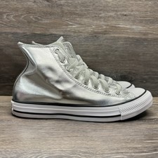 Converse Chuck Taylor All Star Hi Women size 9 Metallic Silver Shoes A14875C