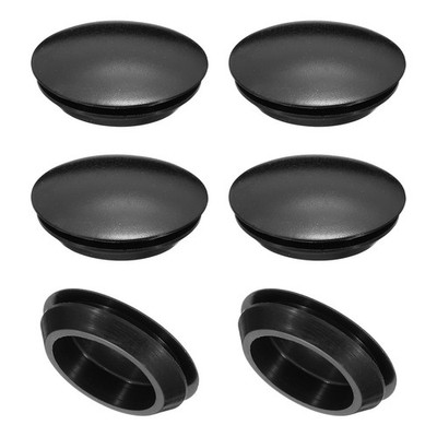 6 Set 35mm Diameter Silicone Round Snap Furniture Hole Plug Black