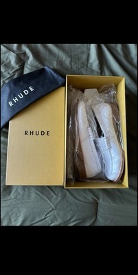 Rhude Leather SlipOn Loafers White with Dust Bag. 100% Authentic. Made In Italy.