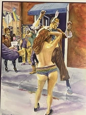 New Orleans Mardi Gras Celebration By Artist Greg Miles Watercolor Print Poster