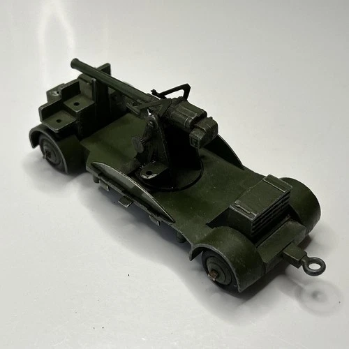 DINKY ANTI-AIRCRAFT GUN ON TRAILER 161b MATT GREEN VERSION VINTAGE 1946-50