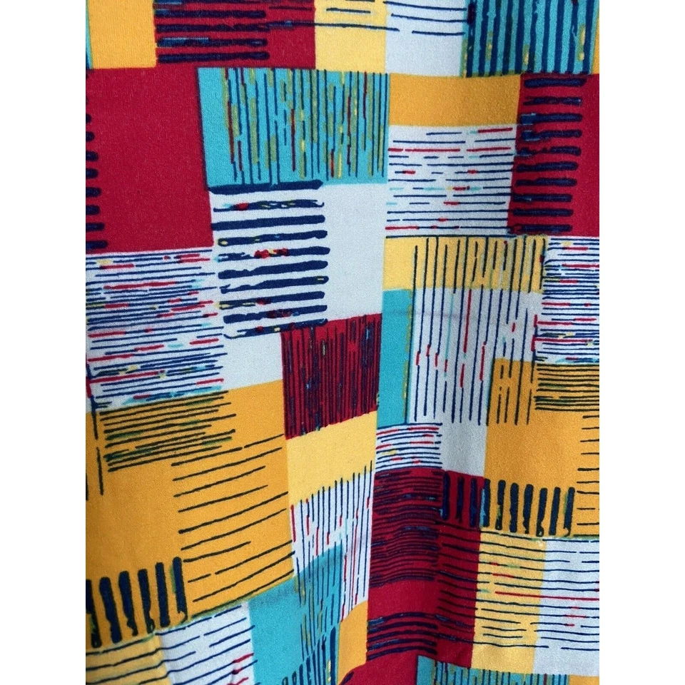 Leggings LuLaRoe para mujer talla TC verde azulado como nuevos oro amarillo rojo geométrico 12 14 16 18 Foto 3 de 4