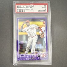 2015 Topps Chrome Purple Refractor Brandon Phillips #6 PSA 9 /250 Reds