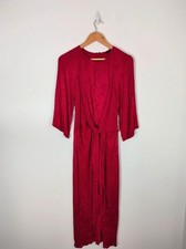Zara Red Dress Size M Midi Satin Wide Sleeves Party Event Womens Satin 