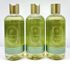 3 NEW BATH  BODY WORKS AROMATHERAPY EUCALYPTUS WASH FOAM BATH SHOWER GEL 10 OZ