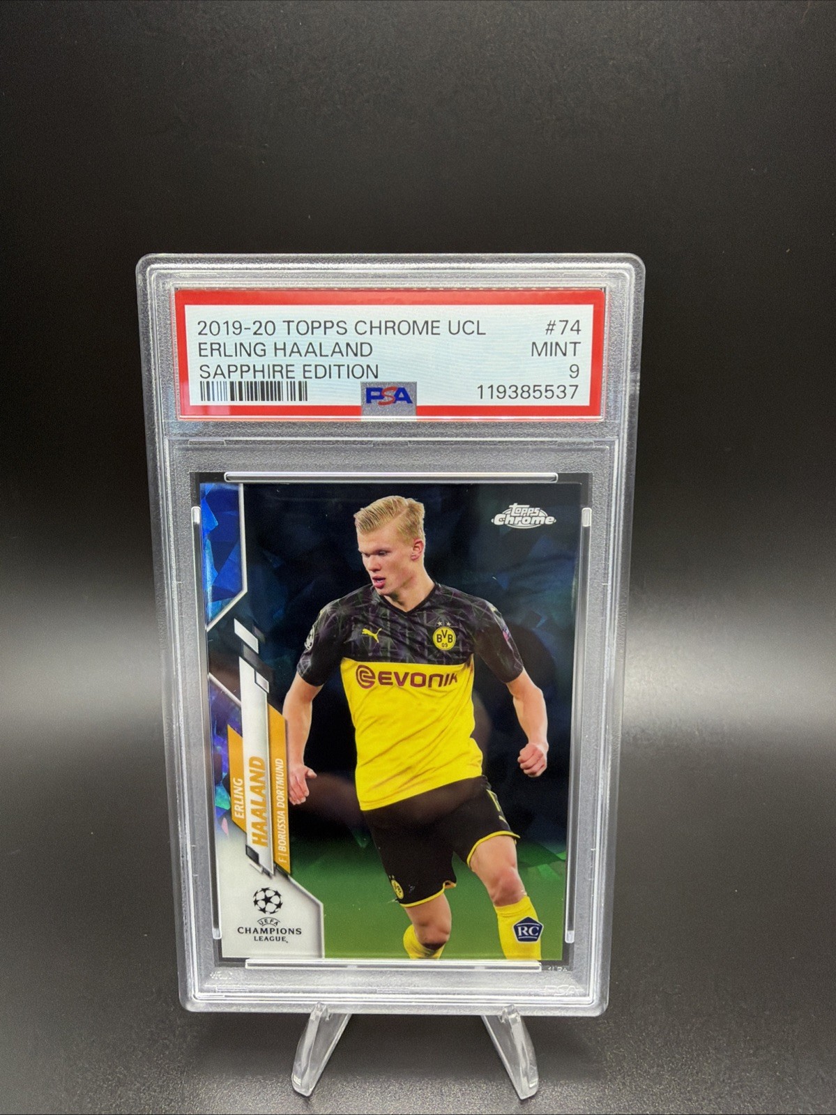 Erling Haaland 2019 Topps Chrome UEFA Champions League Sapphire