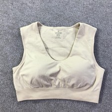 Tommie Copper Sports Bra Womens Medium Beige Breathable Stretch Nylon Spandex