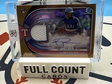 2025 Bowman Chrome Kumar Rocker RC Auto Relic Gold Refractor /50 Rangers