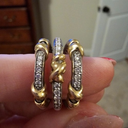 David Yurman Helena Ring Size 8 With Gold, Silver And Diamonds