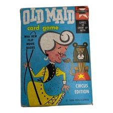 Vintage ED-U-CARDS 1959 Old Maid Card Game Circus Edition Complete In Box
