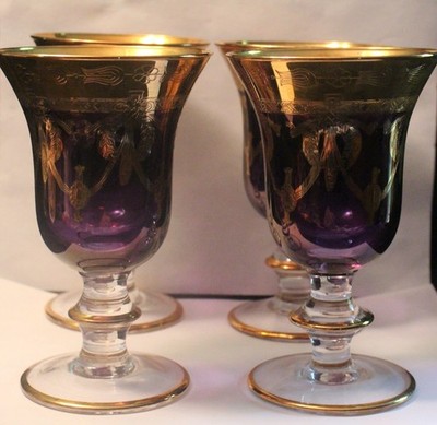 AMETHYST ARTE ITALICA SET OF 4 GOBLETS