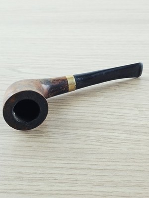 ALTE Tabakpfeife aus Holz mit Kunststoffspitze und Ring 14 KARAT GOLD