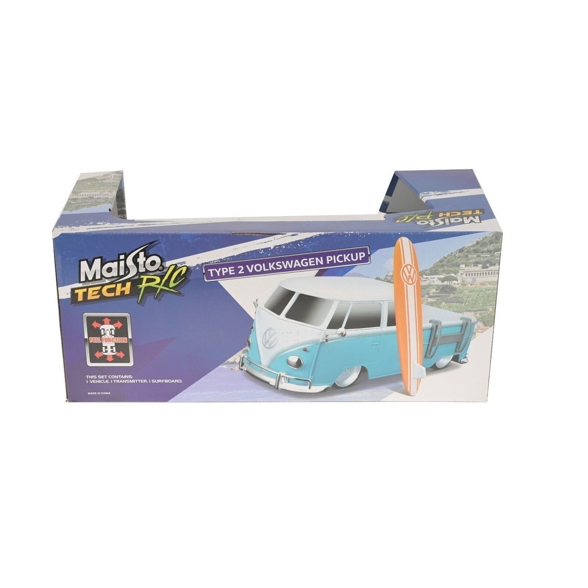 VW Type 2 Bus Double Cab Pick Up with Surfboard 1:16 Scale Remote