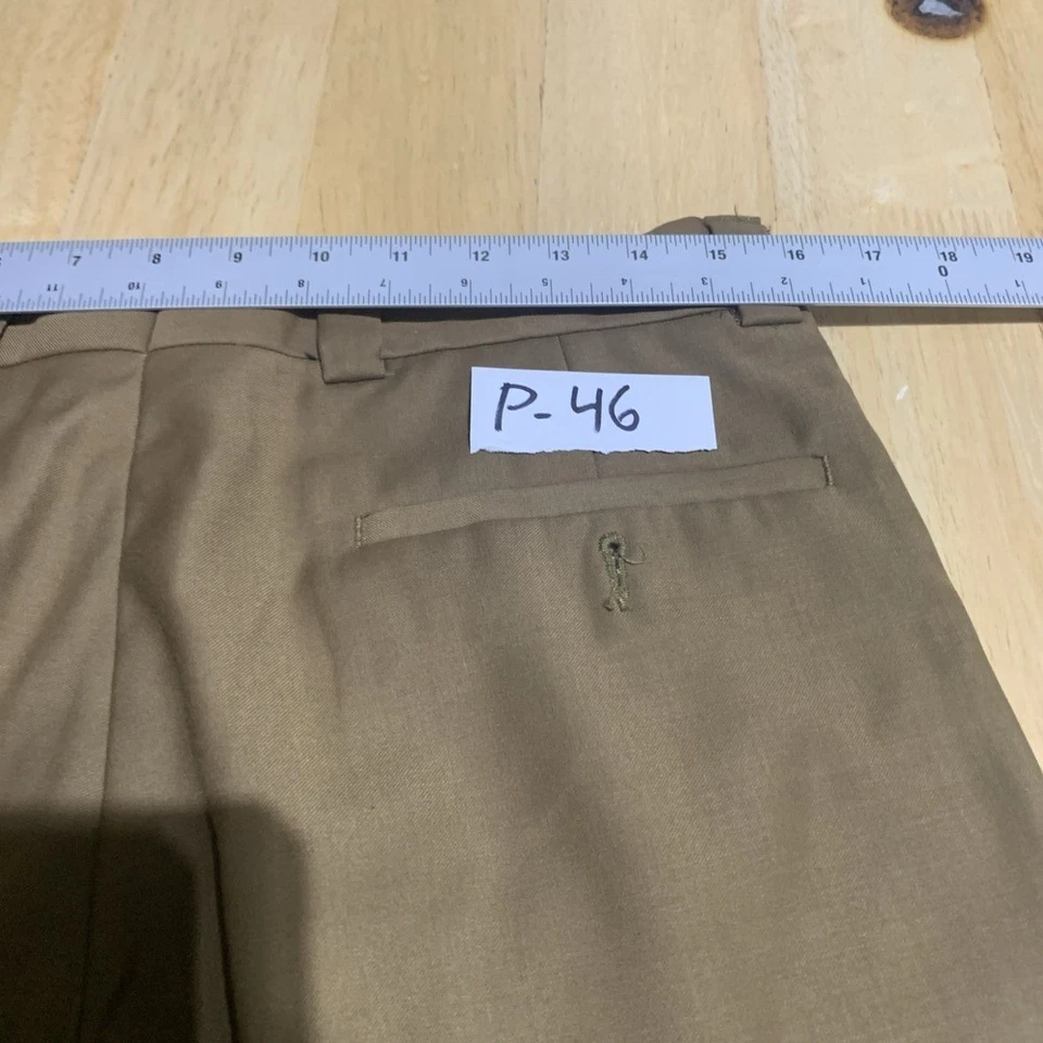 Pantalones de vestir para hombre Giorgio pantalones de trabajo marrón tostado talla 33x37L Foto 3 de 4