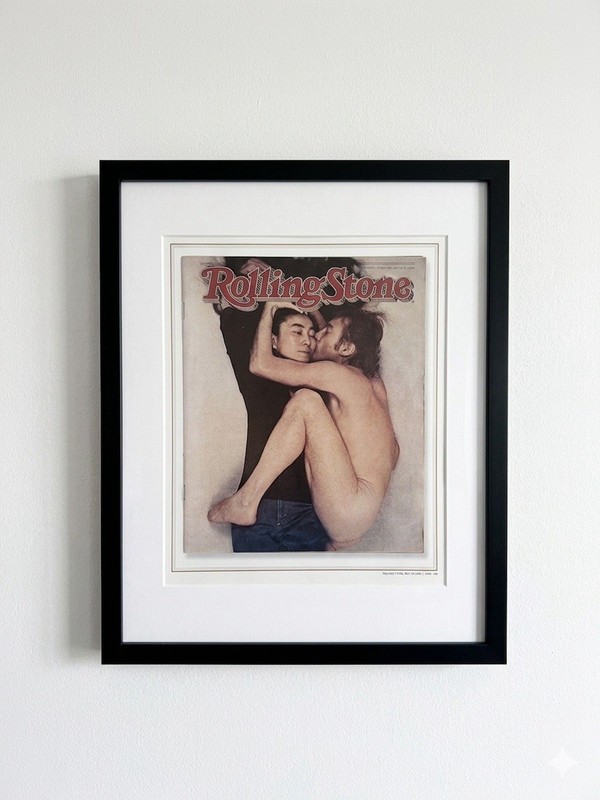2006 JOHN LENNON Vintage Rolling Stone Cover Re-Print Beatles Yoko Ono Unframed