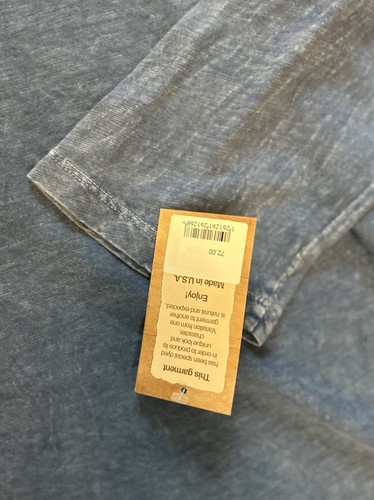 Jess & Jane Blue Mineral Wash Tunic Contrast Hem XL New NWT - Picture 2 of 6