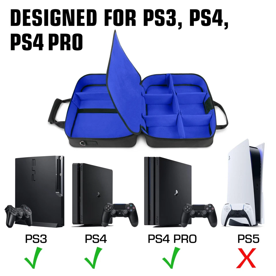 USA GEAR Console Carrying Case - PS4 Case Compatible with PS4 Slim and PS4 Pro - Image 2 of 4