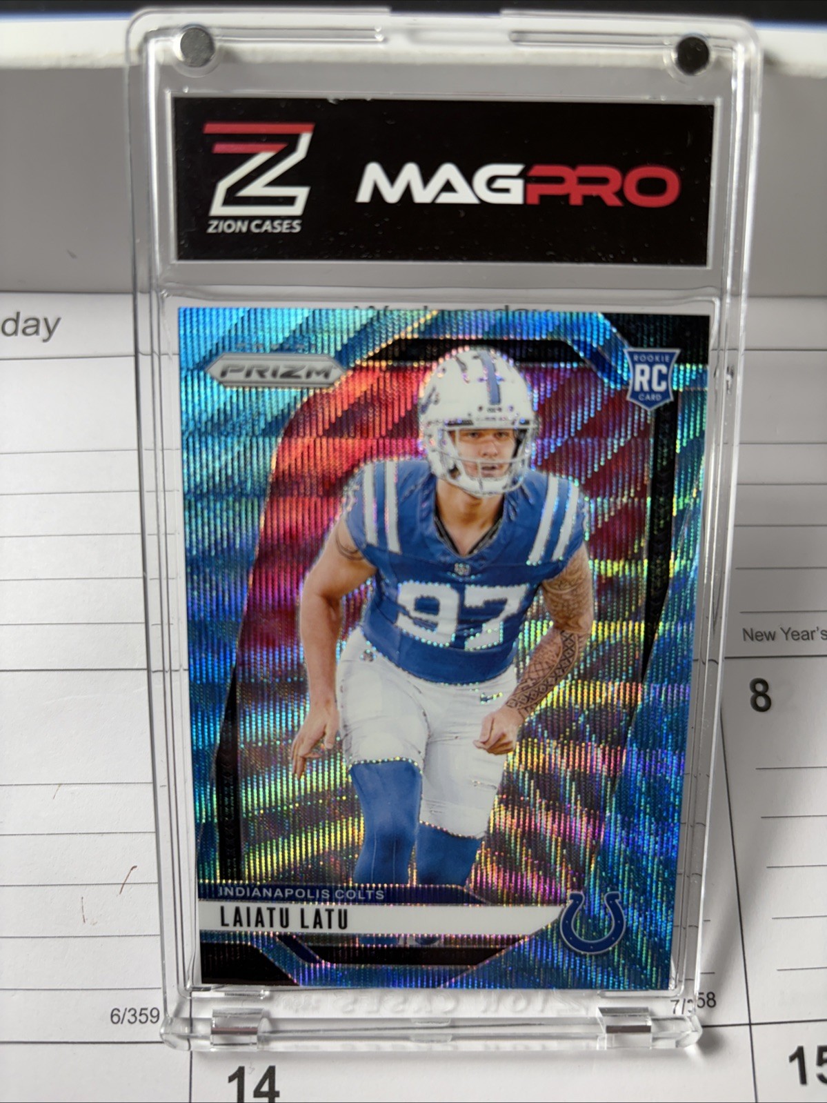 Laiatu Latu Panini Prizm 2024 Light Blue Wave Color Match Rookie /230 #366