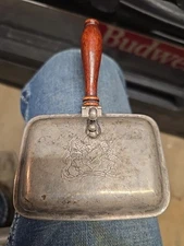 Vintage Stag & Unicorn Crest Silverplate Silent Butler Crumb Catcher Hinged Lid