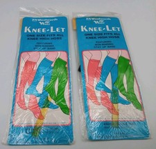 Vintage Knee-Let Knee Highs Nylon Stockings Black 2 prs
