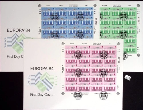 @ JERSEY 1984 - 3 FDC - CEPT - BRIDGE