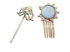 Moonglow Hair Clip Vintage Lot of Two Hair Accessories Bobby Pin w Faux Pearl
