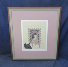 ERTE Serenade Serigraph Signed ED 209/300 Framed Art Deco Authentic Print