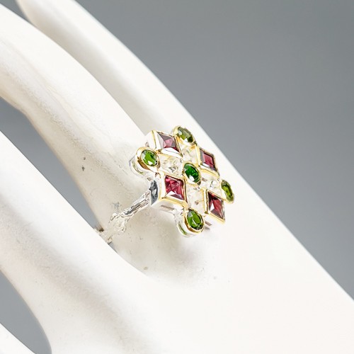 Jewelry Design Natural Rhodolite Ring 925 Sterling Silver Size 7 /B-R4471 - Picture 3 of 5