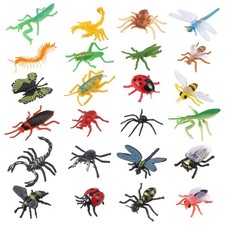 24Pcs Fake Bugs Realistic Bug Toys Fake Insects Plastic Insects for Education...