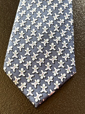 Vineyard Vines Tie 100 Silk Boys Gingerbread Men Navy Blue Neck-Tie New