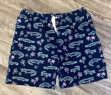 Chubbies Boys XL 18/20 Navy Blue Neon Alligator Palm Tree Swimsuit NWOT