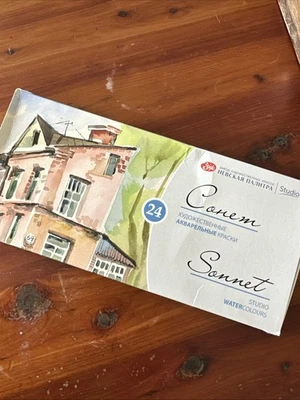 White Nights Sonnet Studio Watercolors Paint Set 24 Colors In Pans Brand New