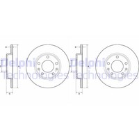 2X Delphi Bremsscheiben 249Mm Voll Hinten Passend FÜR Peugeot 308 | BG4670C