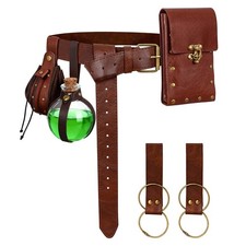 Medieval Leather Belt Pouch Accessories Set Renaissance Pirate Belt Leather