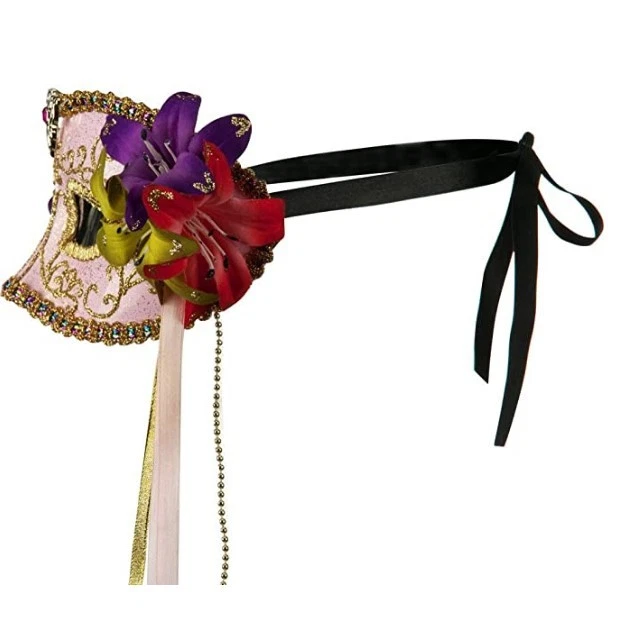 Mardi Gras Mask - Flowers - Ribbons - Costume Accessory - 3 Colors - Image 4 of 4