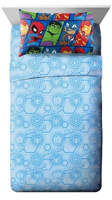 Jay Franco Marvel Avengers Set Lenzuola Per Bambino - 4 Pezzi In Microfibra Morbida Con Capitan America, Iron Man, Hulk, Spider-Man