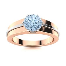 925 Sterling Silver Aquamarine Stone Boho Solitaire Daughter Ring Jewelry