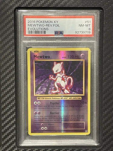 2016 PSA 8 Mewtwo Reverse Foil #51 Pokemon TCG XY Evolutions